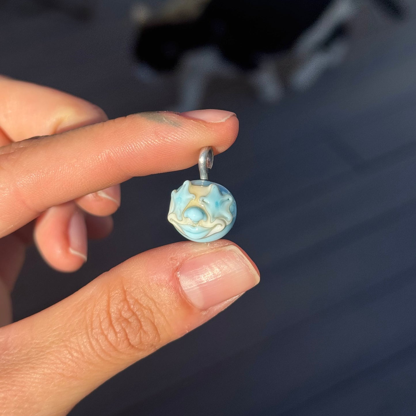 Payaso pendant • Blue n Ivory