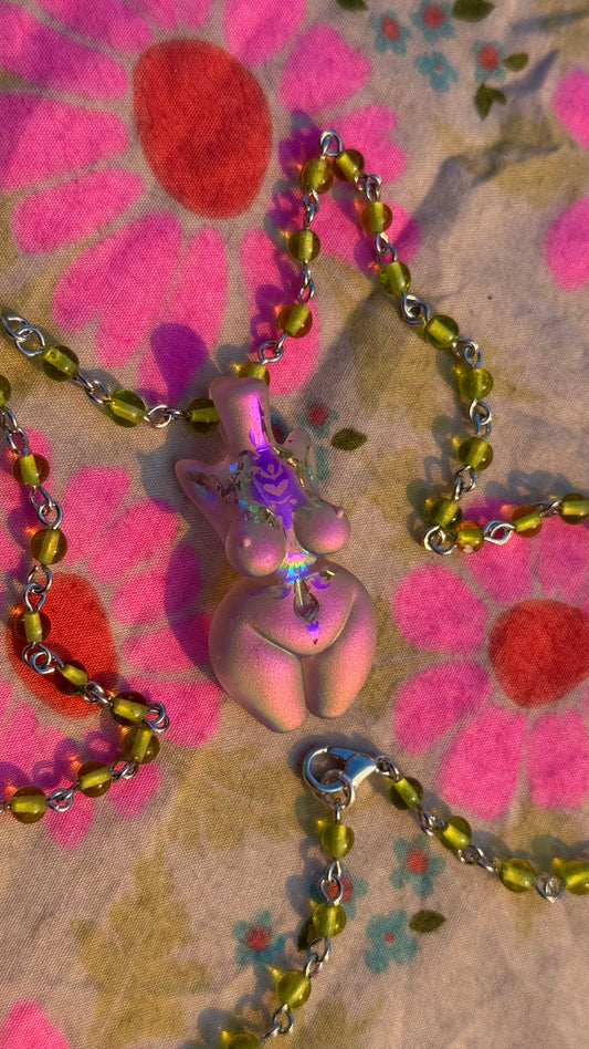Dichro • pendant • tribal hologram babe
