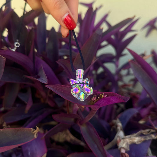 Dichro • pendant • chrome bust • heart harness