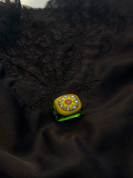 Shoe bead • Emerald Flower