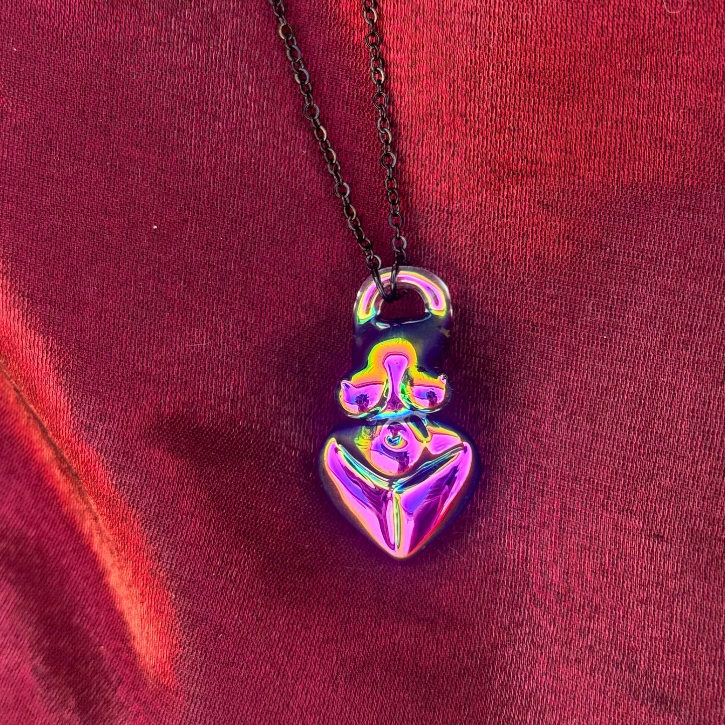 Dichro • pendant • chrome goddess