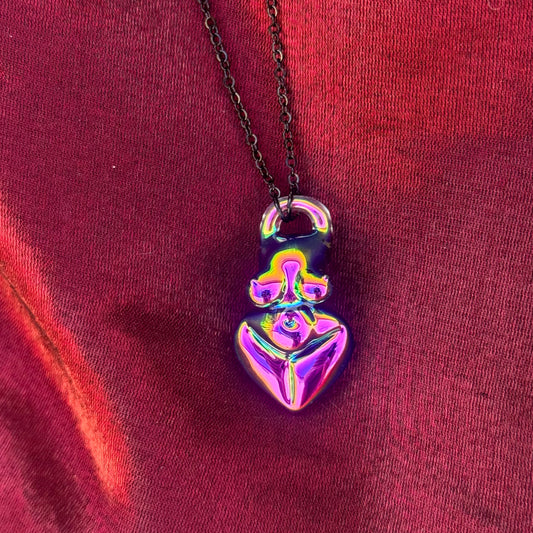 Dichro • pendant • chrome goddess